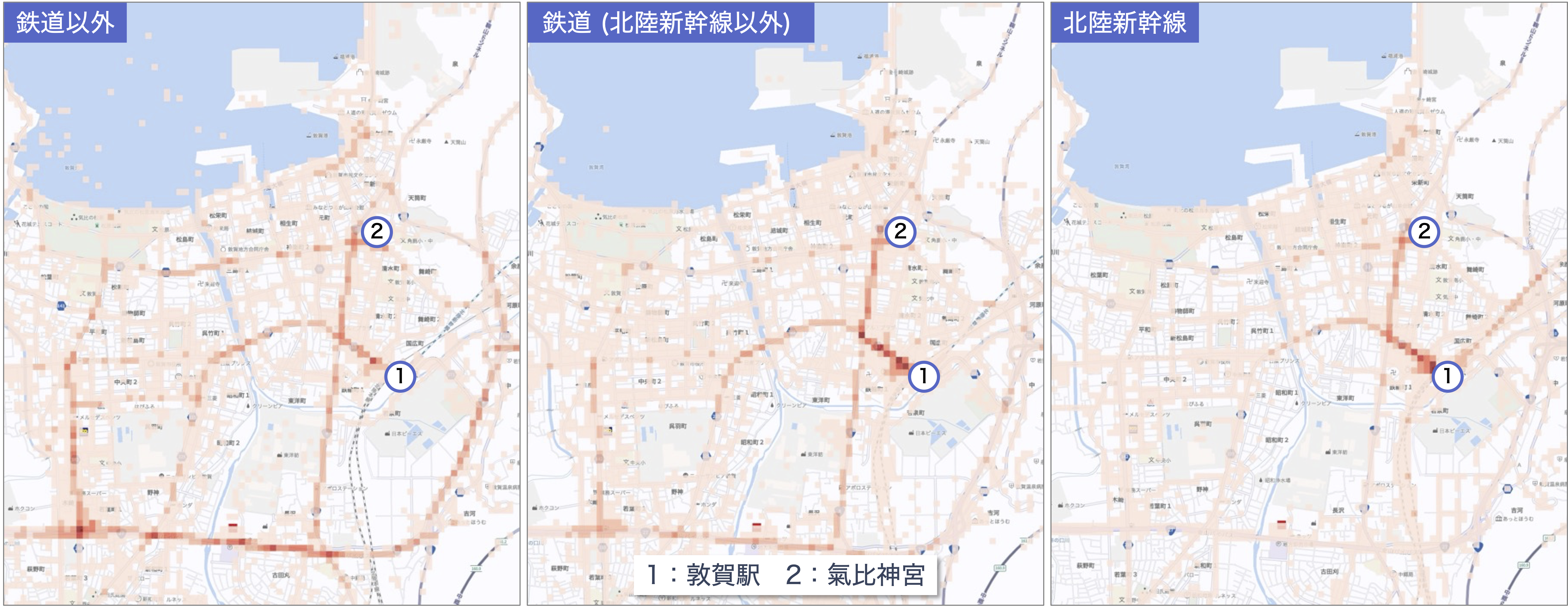 図6：2024年GWにおける来訪者の人流ヒートマップ